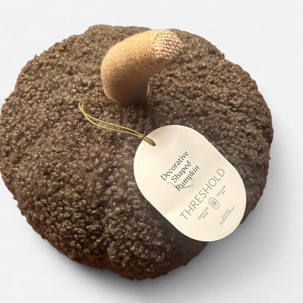 NWT Cozy Green Pumpkin Pillow